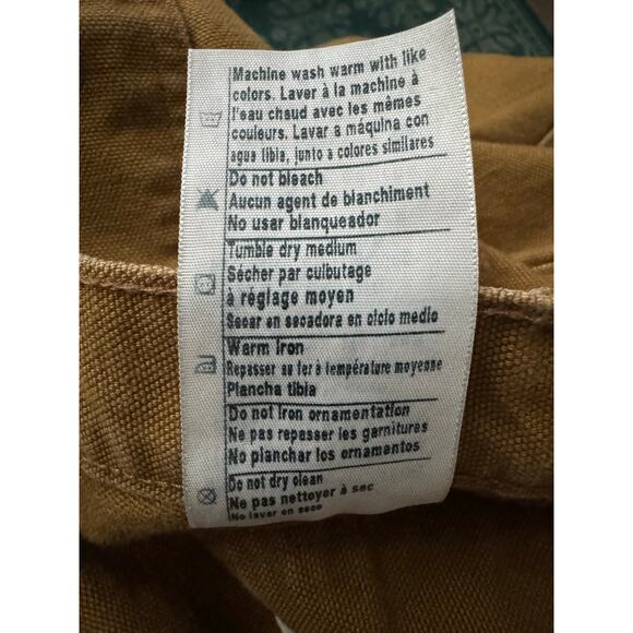 Workwear x Carhartt B11 BRN Washed Duck Work Loose Fit Dungaree Pants SZ 34x32 - Picture 6 of 9